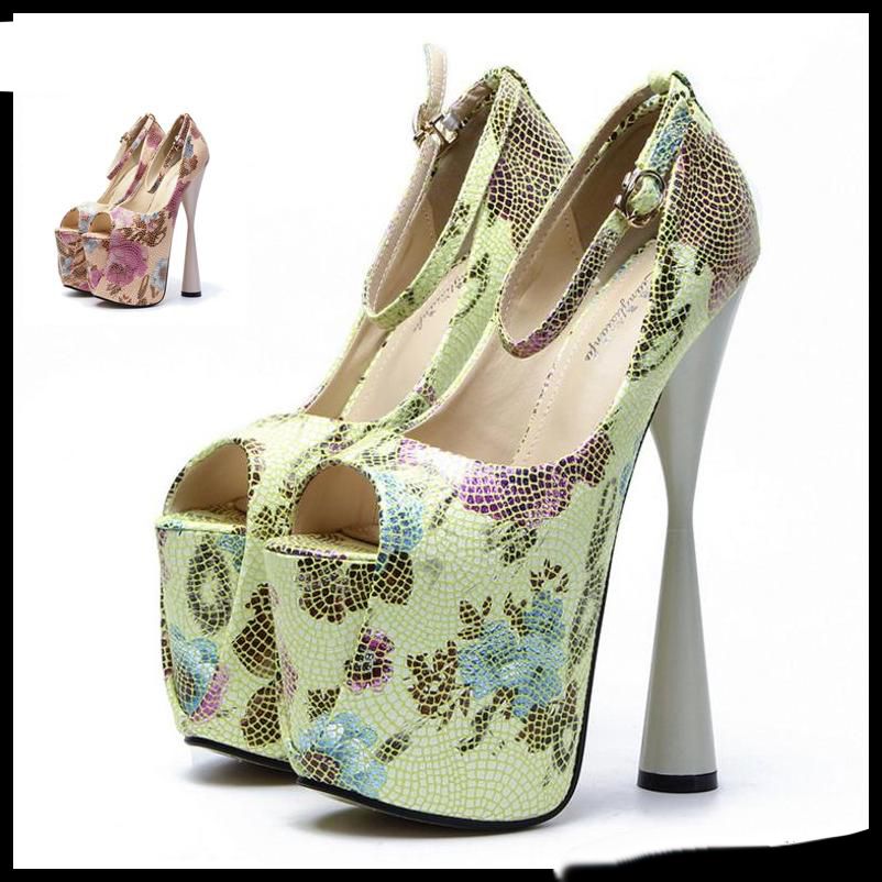 green floral heels
