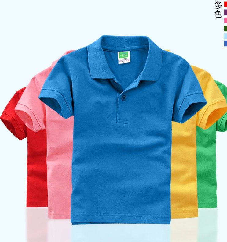 Kids Boys Girls Polo Blue T Shirt Designer Plain School T-Shirts PE Tops 3-13 Y