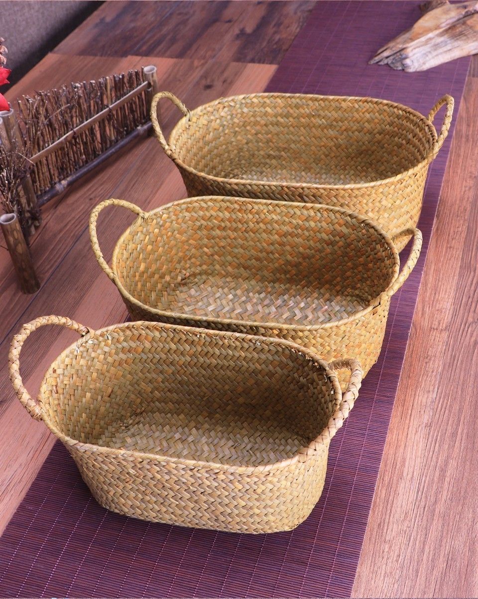2020 Wicker Weaving Storage Basket For Kitchen Handmade Fruit Dish