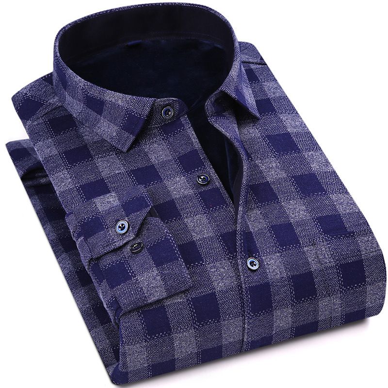 2020 New Arrival Winter Warm Shirt Mens Plaid Flocking Thickening Men Shirt Long Sleeve Casual Slim Fit Body Velvet Dress From Yuanchun 32 94 Dhgate Com