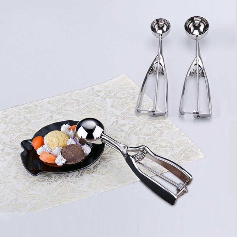 1 Pz Impasto per Biscotti Cucchiaio di Anguria Yogurt Palline per Gelato con grilletto Cucchiaio Gelato in Acciaio Inox per Frutta 
