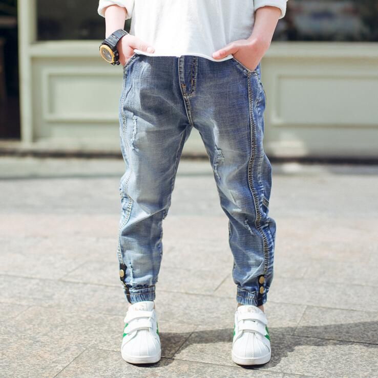 Compre Pantalones Vaqueros De Marca Pantalones Vaqueros Para Niños  Pantalones Para Niños Moda Niños Chicos Pantalones Para Niños Pantalones De  Mezclilla De Moda Bebé Pantalones Casuales Para Bebés 4 16Y A 18,34
