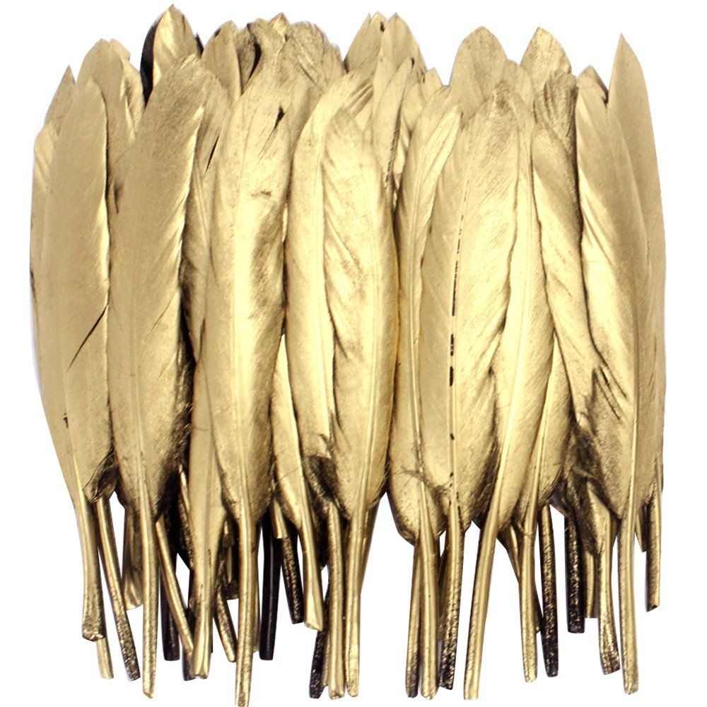 Gold Feathers for Various Crafts, DIY Nature Feathers, Decor Feathers  72Pcs/lot