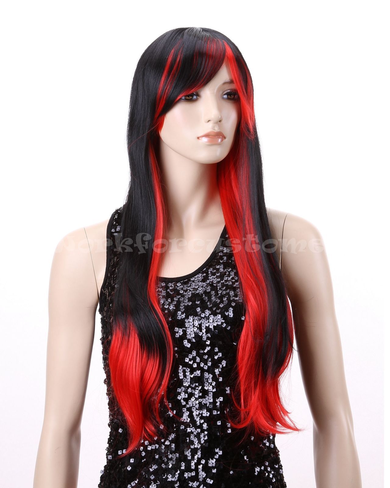 Women Ultra Sexy Scene Wig Black Mixed Wine Red Blonde Rainbow Emo Hair Long  Wig From Wofa58, $15.47 | DHgate.Com
