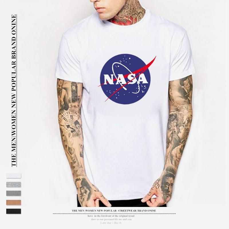 Simplemente desbordando Original intervalo Camiseta de la NASA Space Camiseta retro Harajuku Hombres Camisas de  algodón Marca de moda Impresión