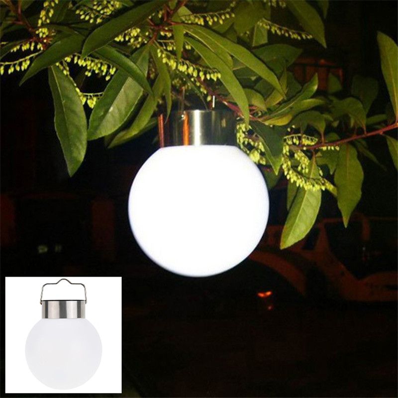 Grosshandel Solarbetriebene Hangeleuchten Ball Form Weiss Outdoor