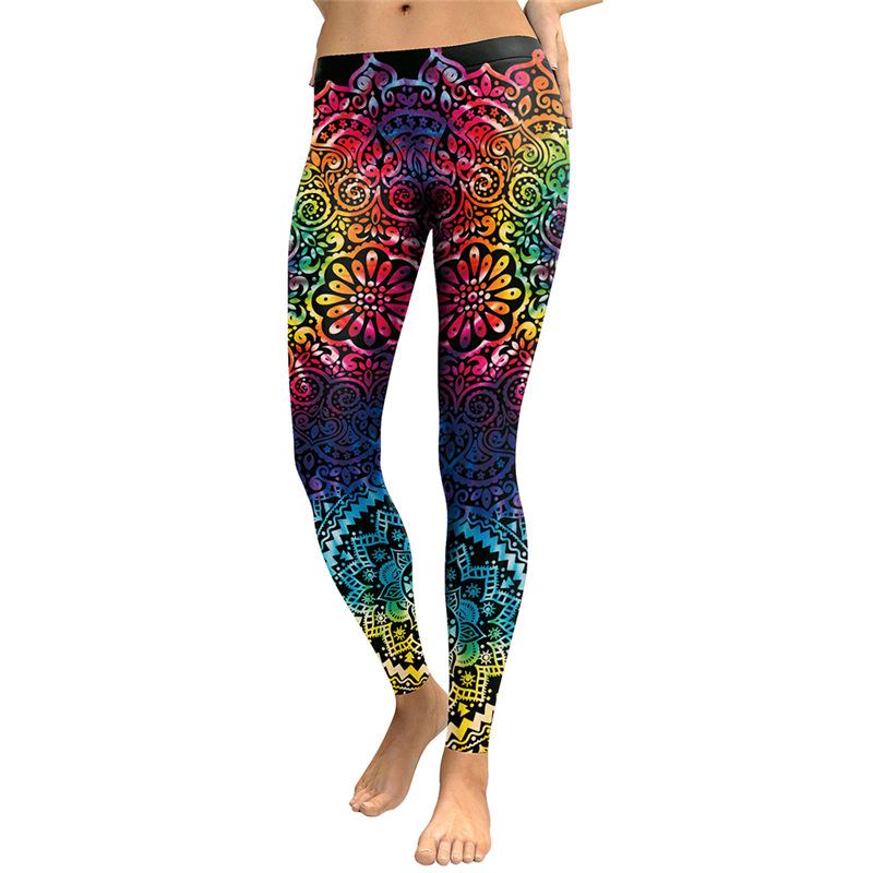 Compra Yoga Transferencia Polainas De Las Mujeres De La Mandala De La Flor  De La Impresión 3D Gradiente Aptitud Leggins De Cintura Alta De Deporte Al  Por Mayor De Las Bragas De