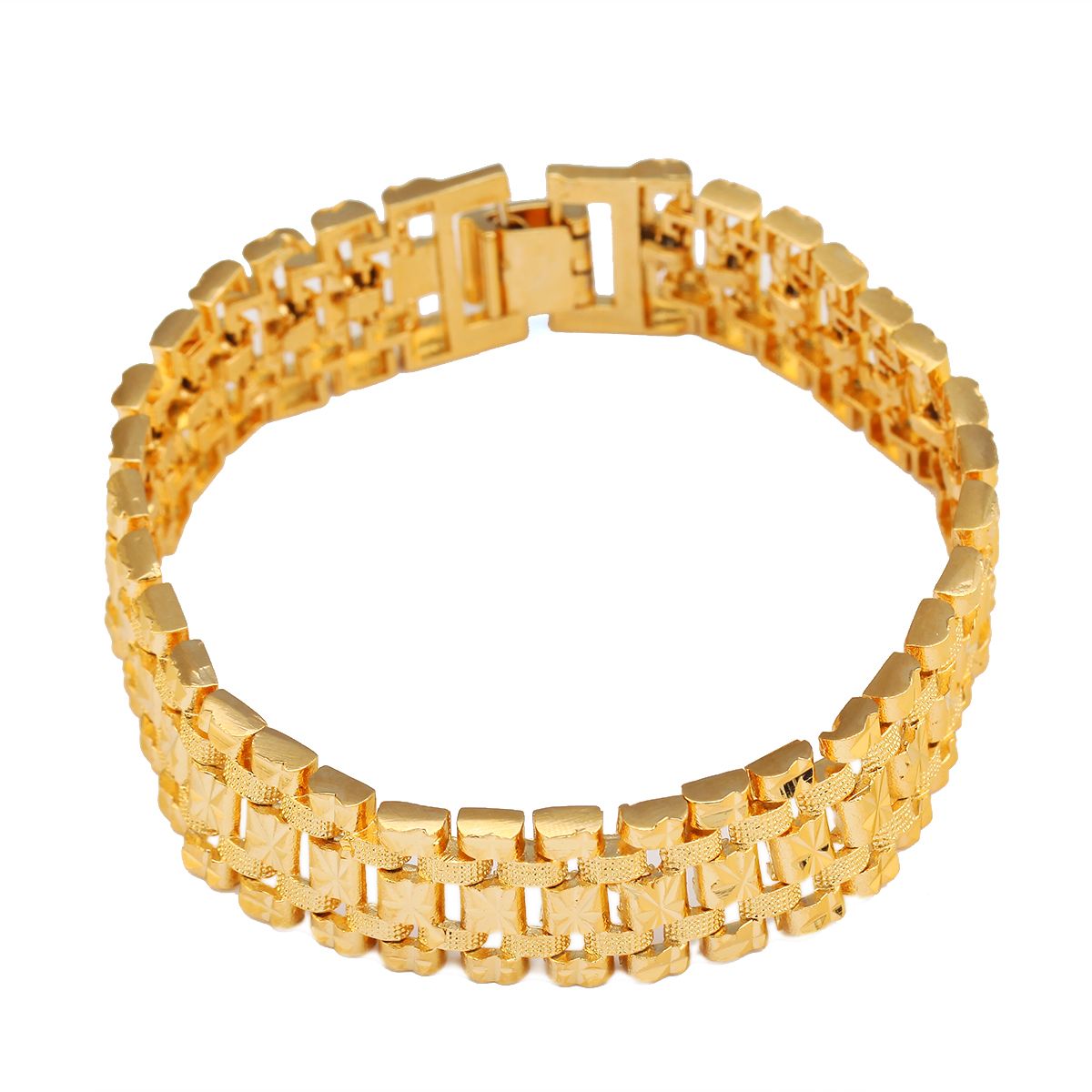 2020 Dubai Gold Bracelet Gold Color Jewelry Holiday Gifts For Men 16mm