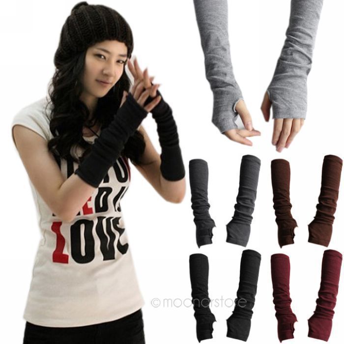 long sleeve fingerless gloves