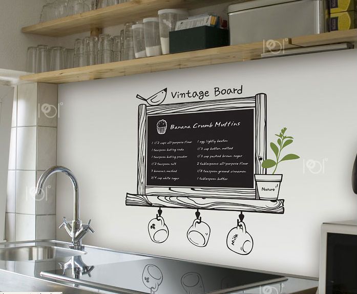 Modern Romance Kitchen Chalkboard Decal Blackboard Removable