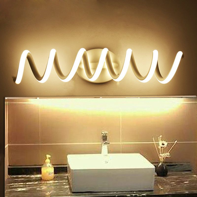 Modern Spiral Led Mirror Light Wall Lamp Sconce Bathroom Metal
