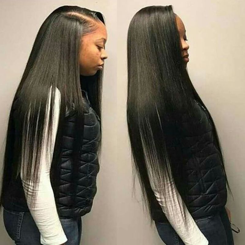 26 28 30 Inch Long Straight Human Hair Lace Front Wigs With Baby