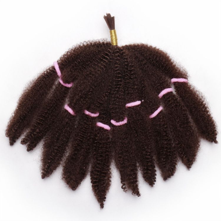 2021 Mode Mongolian Afro Kinky Courby Bonds Bundles Vernies Synthétiques Hair Extensions Short Blonde 10inch Tresse Twist Twist pour femmes noires