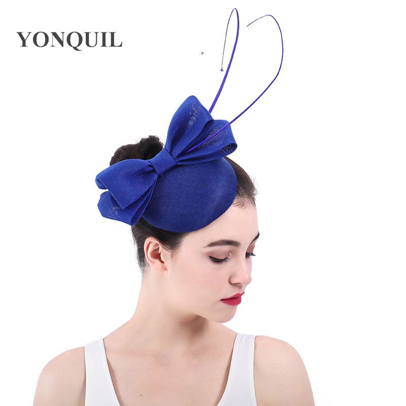 Bridal Imitation Sinamay Fascinator Kentucky Derby Headwear Event Occasion Hats for Church Wedding Party
