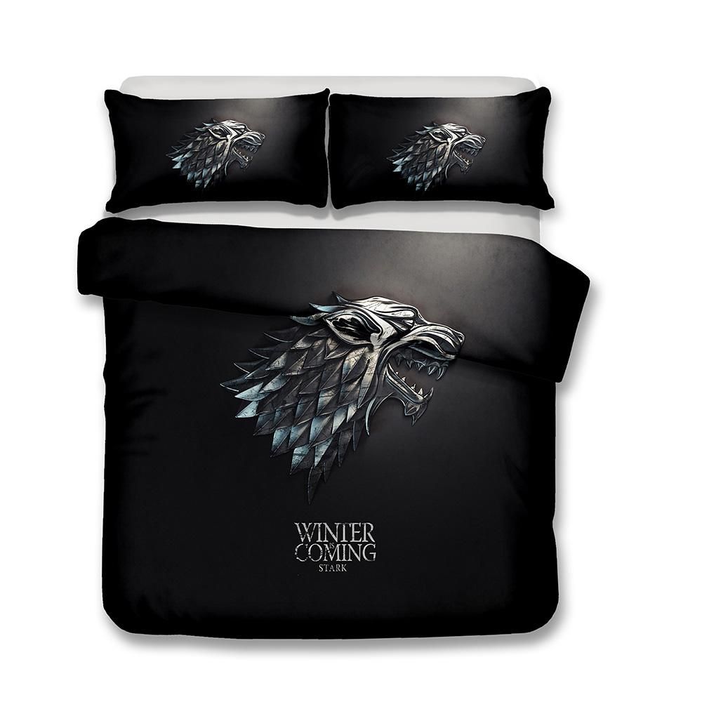 Hbo Song Of Ice And Fire Game Of Thrones 3d Printed Bedding Sets House Stark Wolf Duvet Cover Designer Comforter Sets Best Bedding Sets From Home8888