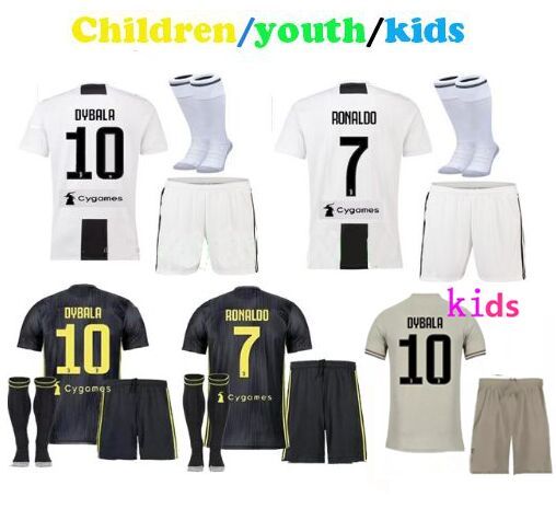 Free Patches Cristiano Ronaldo Kids Soccer Jerseys 2019 Black Maglie Children Juventus Voetbal Cr7 Juventos Shorts Socks Football Kits Canada 2019
