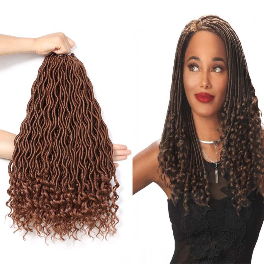 24strands Piece Wavy Faux Locs Braids Short Ombre Faux Locs