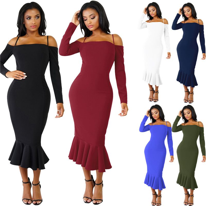 mid calf bodycon dresses