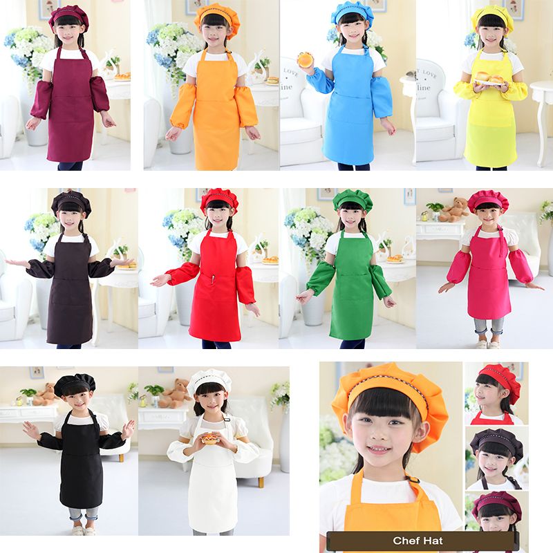 Acquista 3 Pz Set Bambini Grembiule Vita Con Manica Cappello Da Cuoco Asilo Cucina Cottura Pittura Cucinare Cibo Grembiuli Boy Girl Di Alta Qualita A 3 71 Dal X56343363 Dhgate Com
