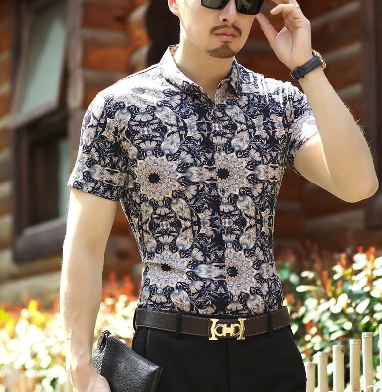 moda camisa manga corta hombre