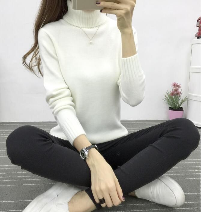 womens white turtleneck sweater