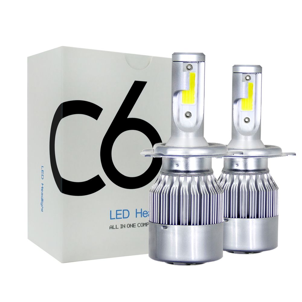 2 PCS COB H4 C6 10800LM 120W LED Car Headlight Kit Hi//Lo Turbo Light Bulbs 6000K