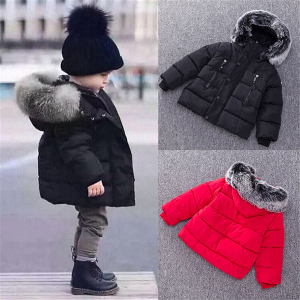 Acheter Nouveaux Enfants Doudoune Hiver Chaud Vestes Avec Fourrure Bebe Garcon Fille Solide Pardessus A Capuche Veste Dhiver Vetements Enfants Manteau De 25 01 Du Kidsmart9 Fr Dhgate Com