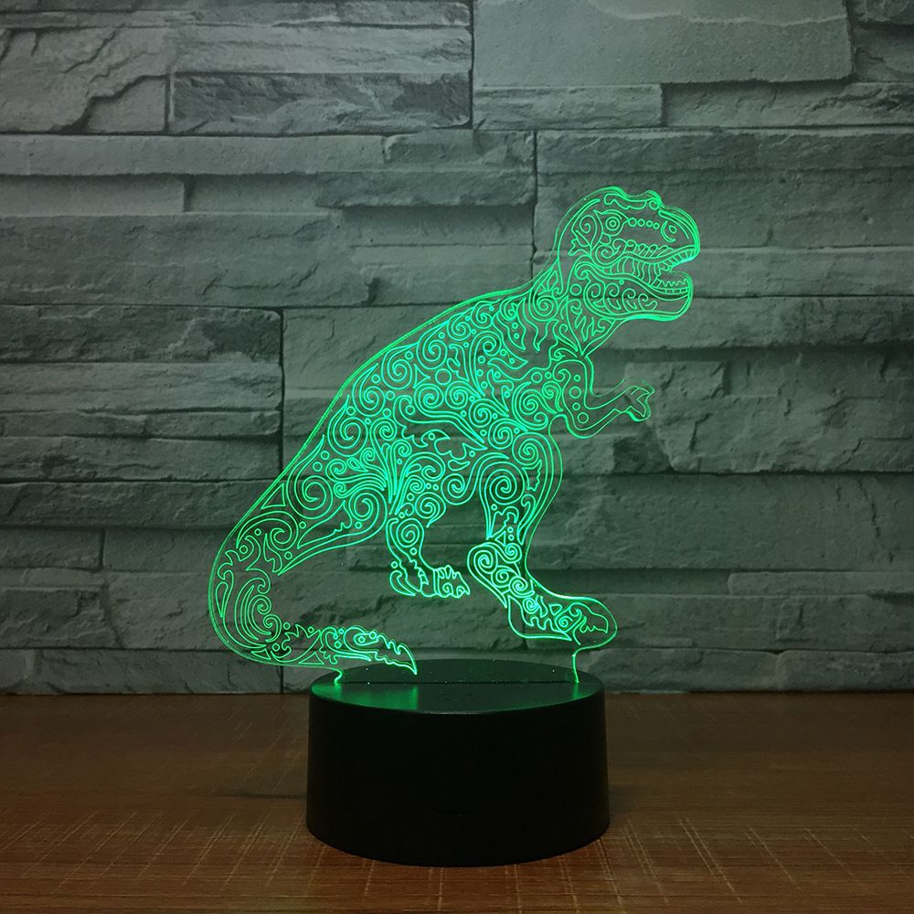2020 Dinosaur 3d Illusion Night Lamp 3d Optical Lamp 5th Battery