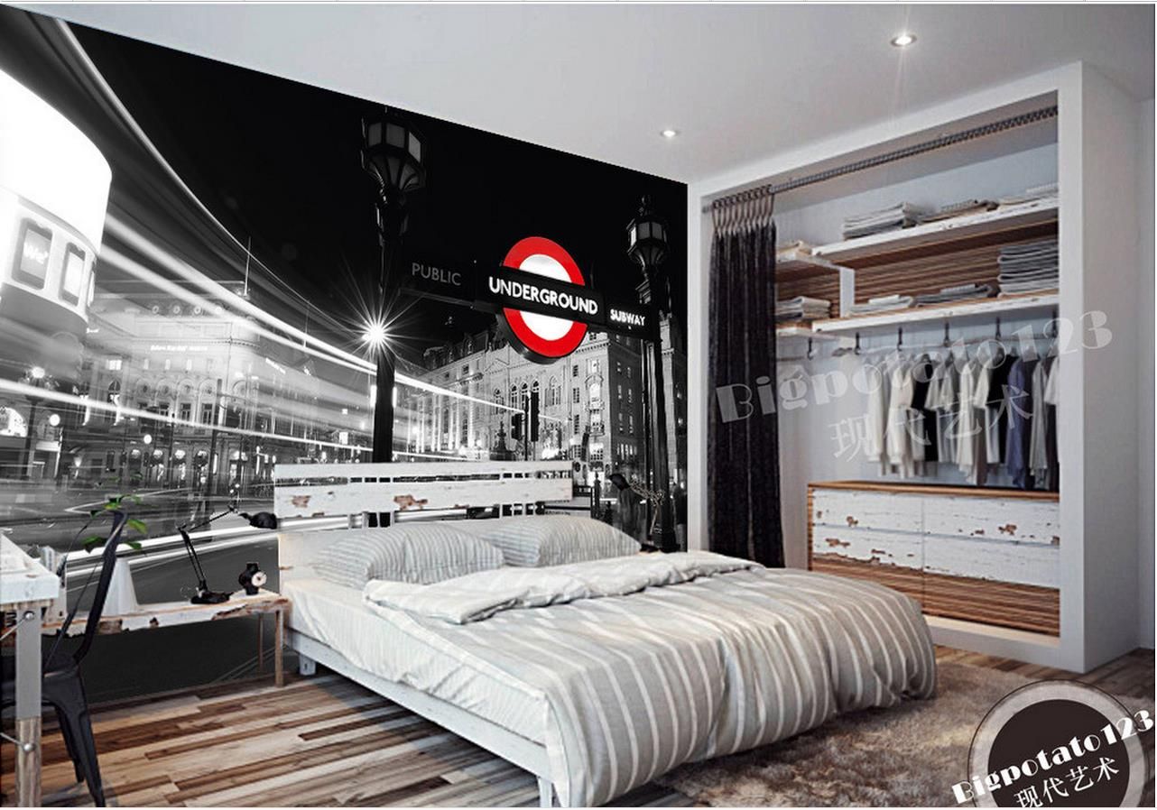 Wallpaper For Walls 3 D For Living Room British Impression Black And White London Street View Architecture Photography Tv Backdrop Music Wallpaper