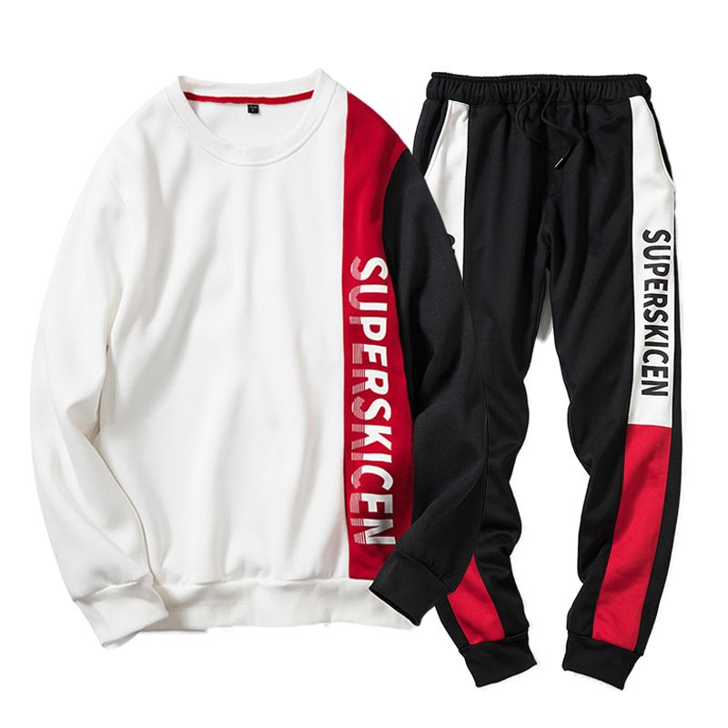 men's round neck tracksuit