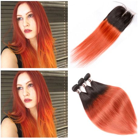 Dark Rooted 1b 350 Ombre Brazilian Virgin Human Hair Weave Bundles