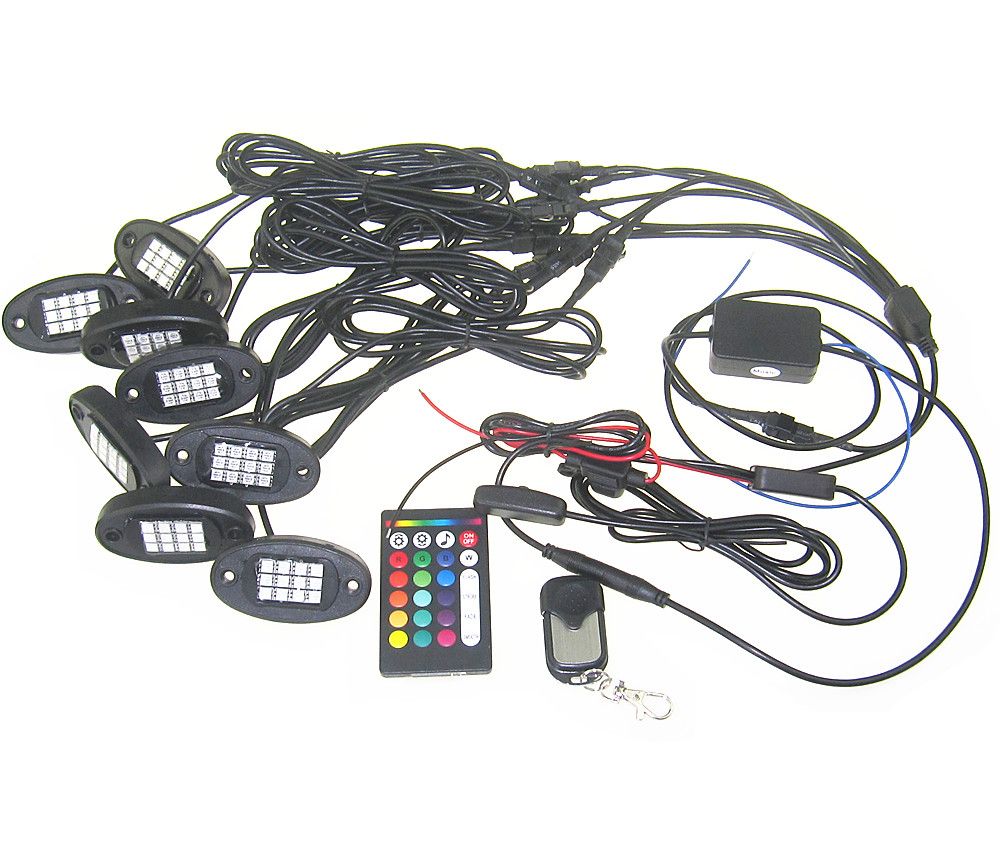 2020 Universal 8 Pods Led Rock Lights Waterproof Wireless Remote Music Rgb 18 Solid Colors Accent Under Car Truck Waterproof From Cchome 40 21
