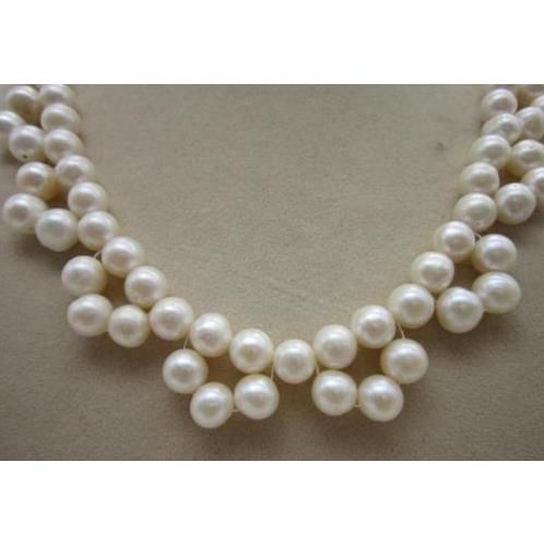 Encantador Collar De Perlas De 10 Mm Blanco Mar Del Sur Tejido 18 Pulgadas @ De 119,74 € | DHgate
