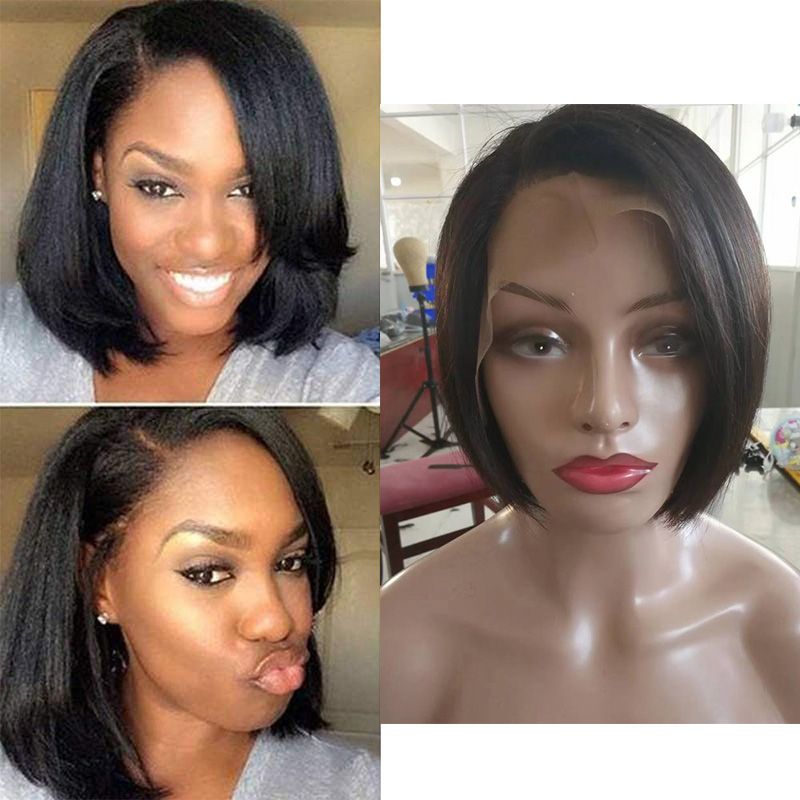 Straight Lace Front Human Hair Wigs Cheap Short Pixie Cut Wigs with Baby  Hair African Haircut Style Brazilian Ladies Wigs for Black Women