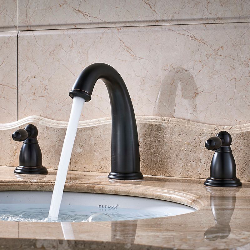 2020 Oil Rubbed Bronze Bathroom Widespread Black Waterfall Basin