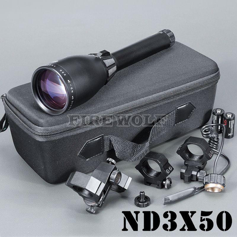 Long Night Vision ND3X50 Green Laser Flashligt Designator &Scope Mount Hunting 