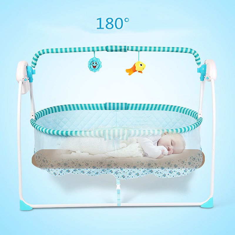 Sallurmose Balançoires électriques pour bébé avec Fonction de Lecture de Musique Berceau à Bascule pour bébés lit à Bascule avec oreillers Doux pour bébés de 0 à 24 Mois 
