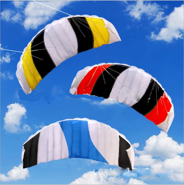 Kite Parachute Rainbow Sports Beach Beginner Outdoor Fun Dual Line Stunt 