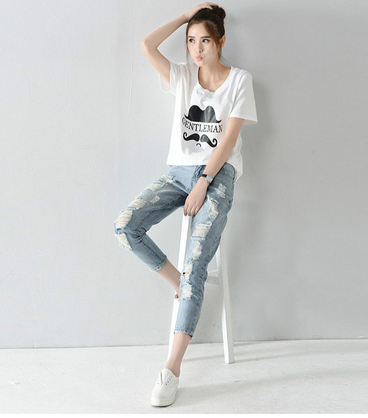 Compra Talla Más 25 32 Pantalones Vaqueros Rasgados Agujero Mujeres Harén  Pantalones Sueltos Pantalones De Tobillo Novios Para Mujer Jeans Pitillo De  Mujer Barato | Entrega Rápida Y Calidad | Es.Dhgate