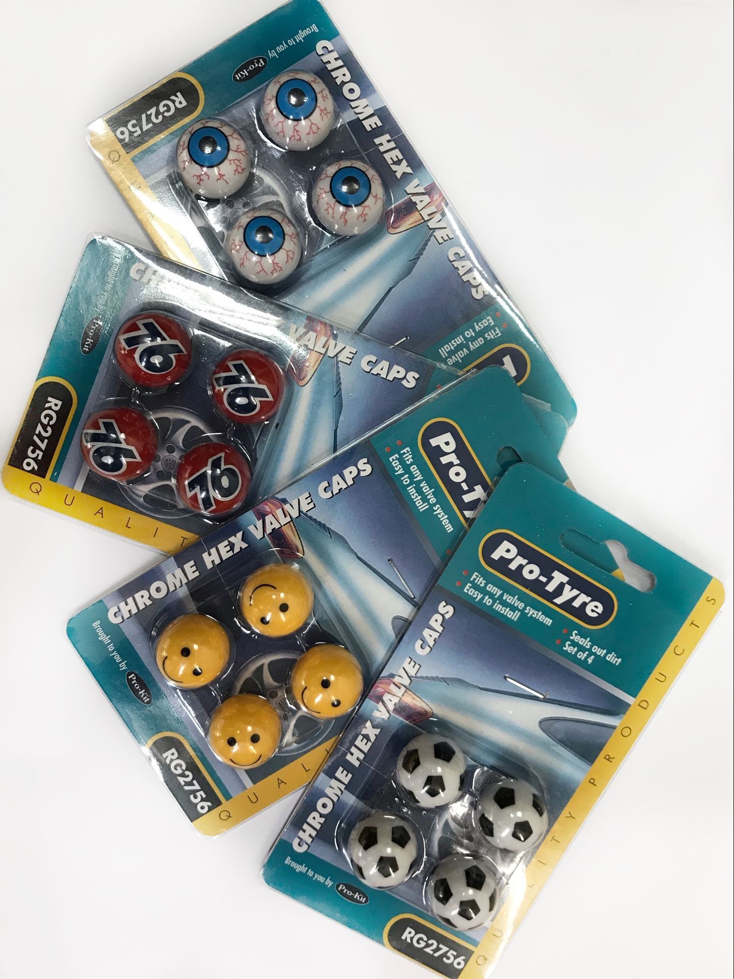 Smile Car Wheel Air Tyre Valve Dust Caps Covers Accessories Set of 4 