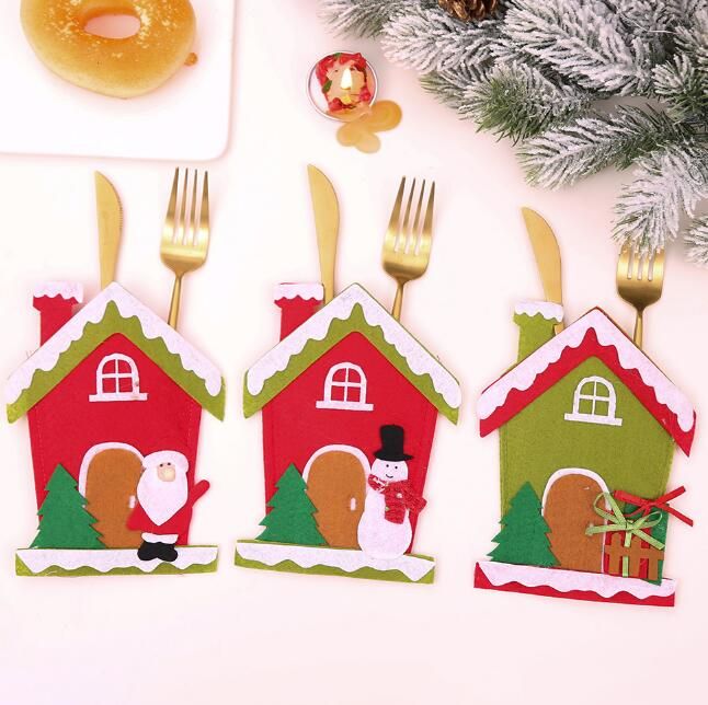 Acheter Couteau De Noel Fourchette Housse De Dessins Animes Maison En Forme De Bonbons Pochette De Cadeau Decorations De Noel Pour La Maison Cuisine Diner Ensemble De Vaisselle De 0 48 Du