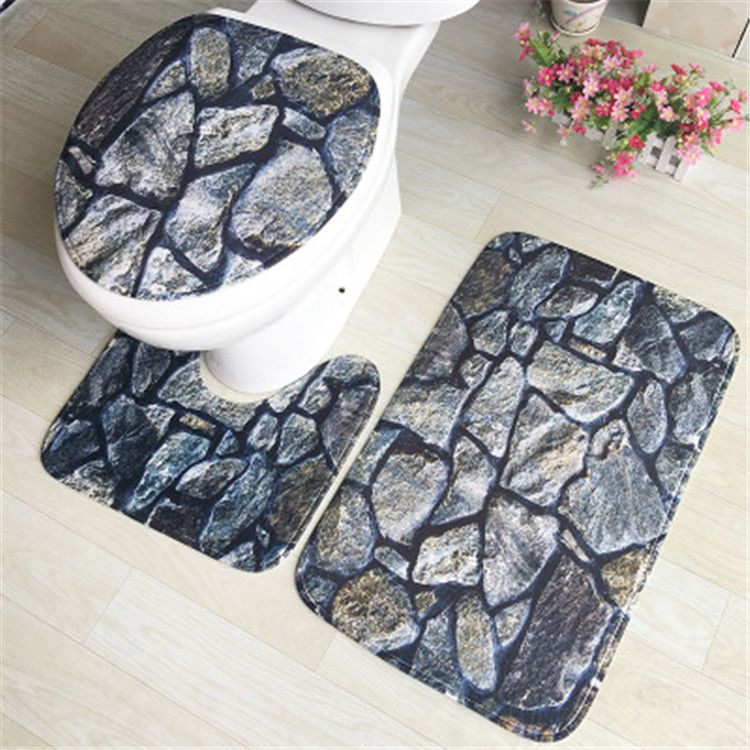 Best And Cheapest Bath Mats Printed Toilet Bowl Mat Bathroom Carpet