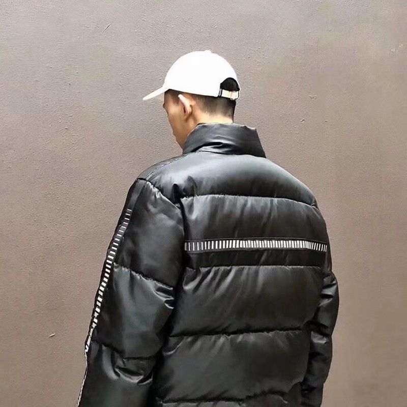 reflective sleeve logo puffy jacket