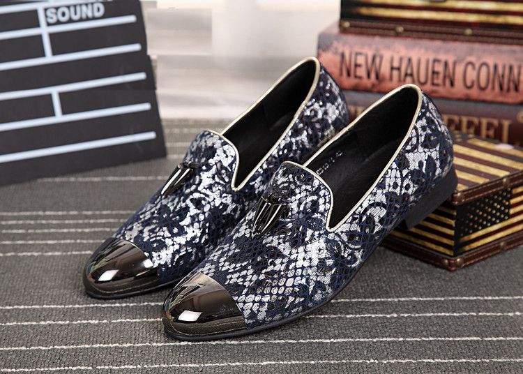 Acquistare Mocassini A Spillo Blu Uomo Slipon Scarpe A Punta Oro Scarpe Uomo  Pantofole In Velluto Pelle Di Pitone Nappa Di Lusso Economico | Consegna  Veloce E Qualità | It.Dhgate