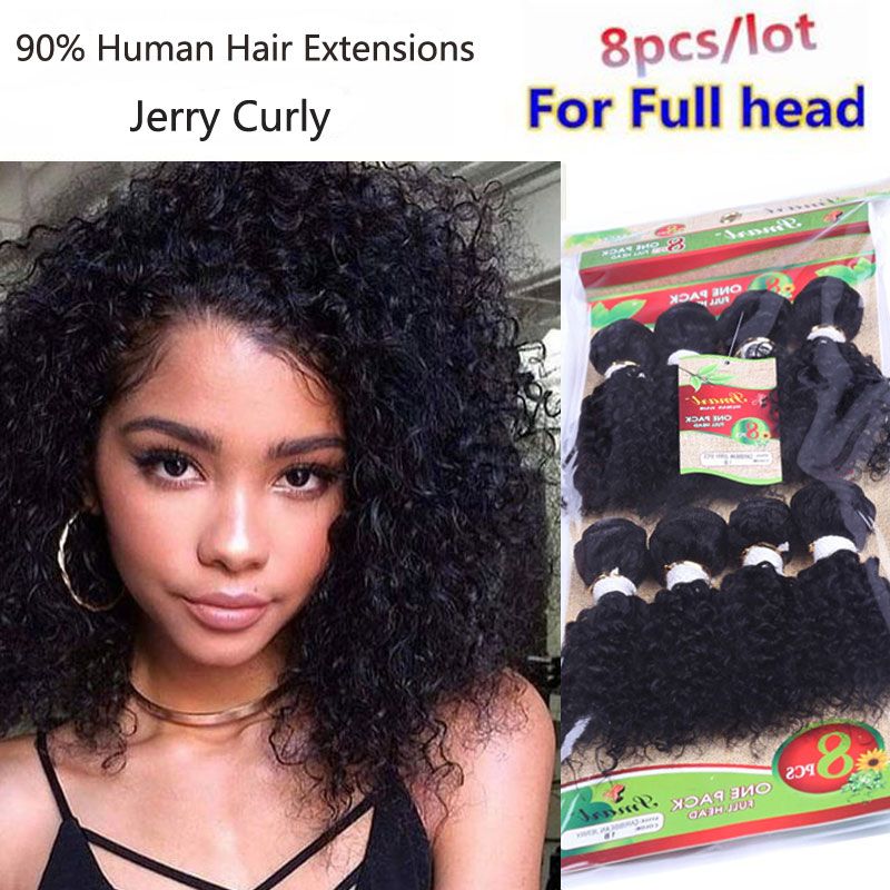 Grosshandel Jerry Curl Hair Weave Bundelt Synthetisch Wie Menschenhaar In Den Haarverlangerungen Schwarz Ombre Bug Und Braun Pack Voll Einen Kopf