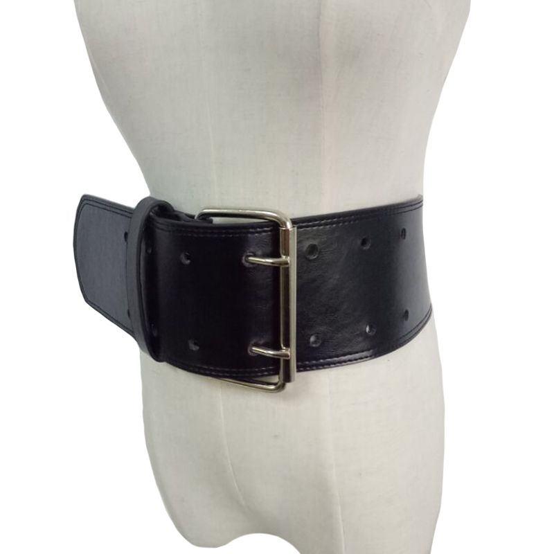 MENS PREMIUM LEATHER WIDE LEATHER BELT 8243 IN BLACK,WAIST SIZE 32 TO 56" 
