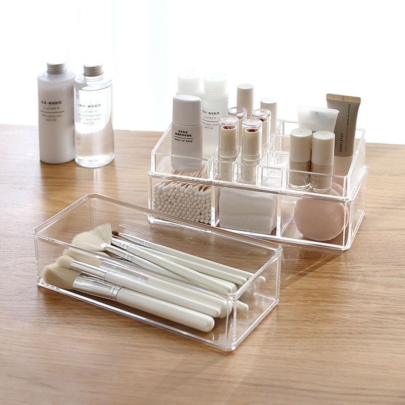 2019 Portable Transparent Makeup Organizer Storage Box Acrylic