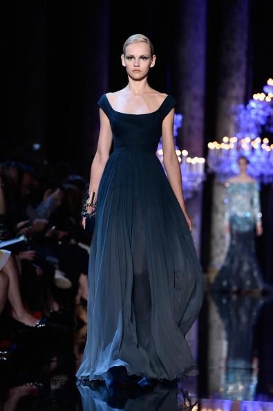 Envío gratis Elie Saab Alta costura Vestidos de noche Diseño simple Gasa Longitud del piso Largo Envío gratis Elie Saab Alta costura Vestidos de noche Diseño simple Gasa Longitud del piso Largo