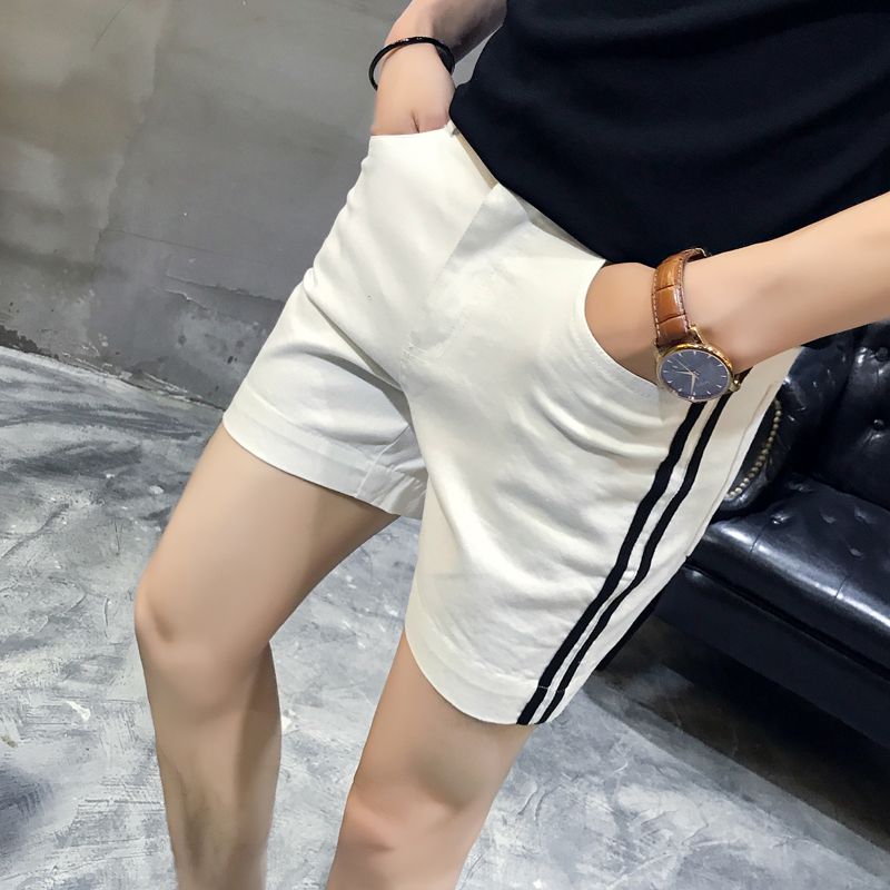 Side Stripe Denim Short Jeans Fashion 