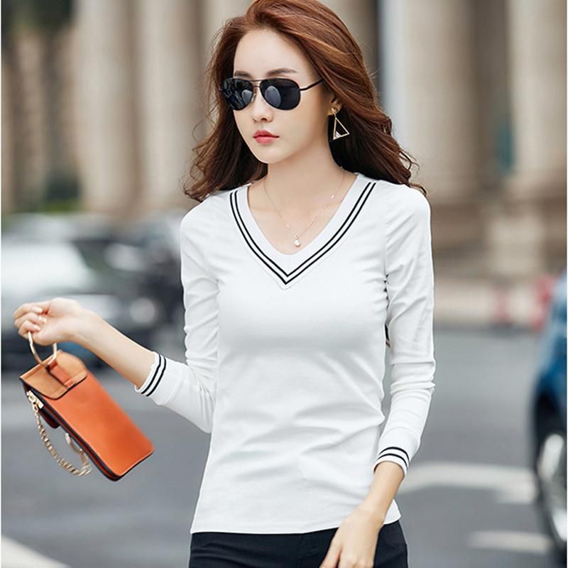 polera blanca manga larga mujer